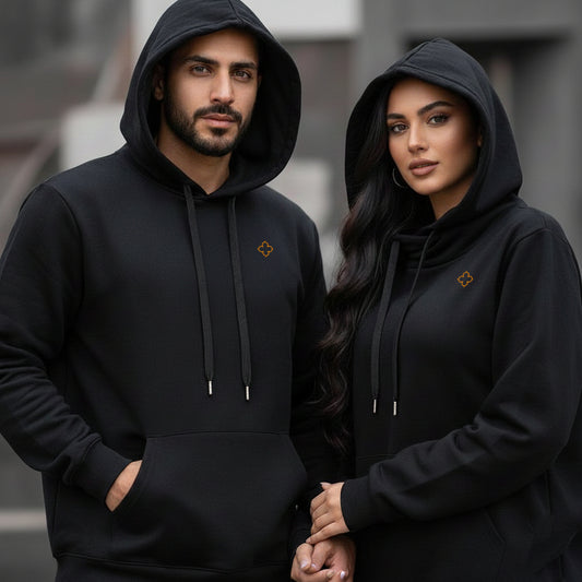 Thai Pattern Hoodie | Minimal Black & Gold Streetwear