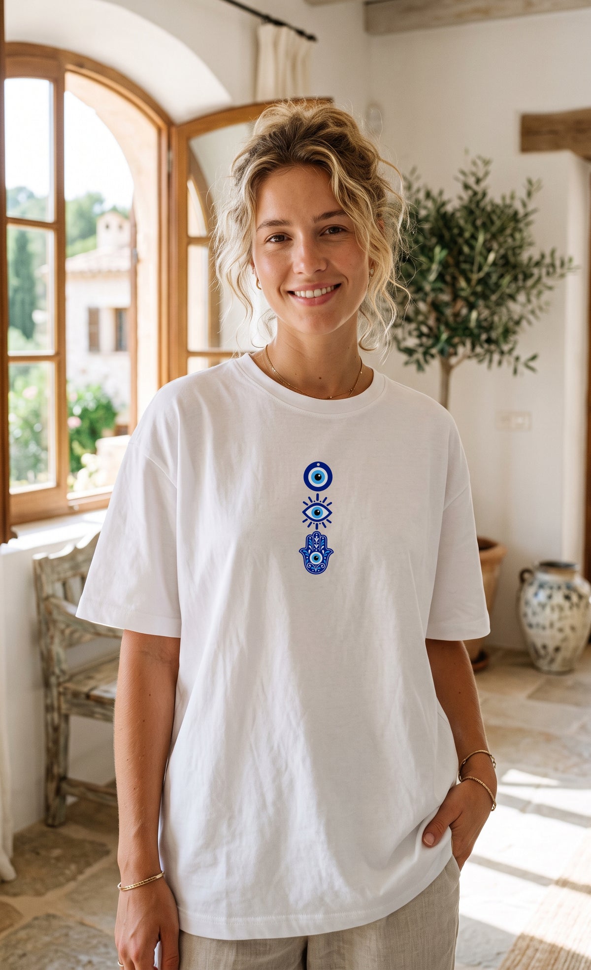 Oversized T-Shirt - Blue Beads