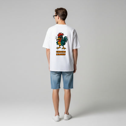 Chicks Magnet Oversized White T-Shirt | Funny Graphic Design by TRBL