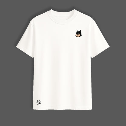 Fat-Man Oversized White T-Shirt | Funny Parody Superhero Design by TRBL