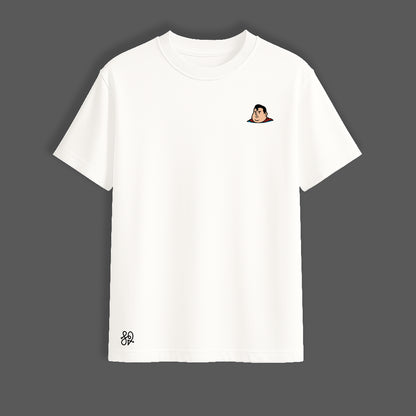 Supperman Oversized White T-Shirt | Funny Parody Graphic by TRBL