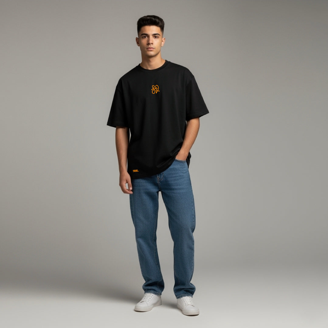 TRBL Oversized T-Shirt Orange Logo | Minimal  Streetwear by TRBL