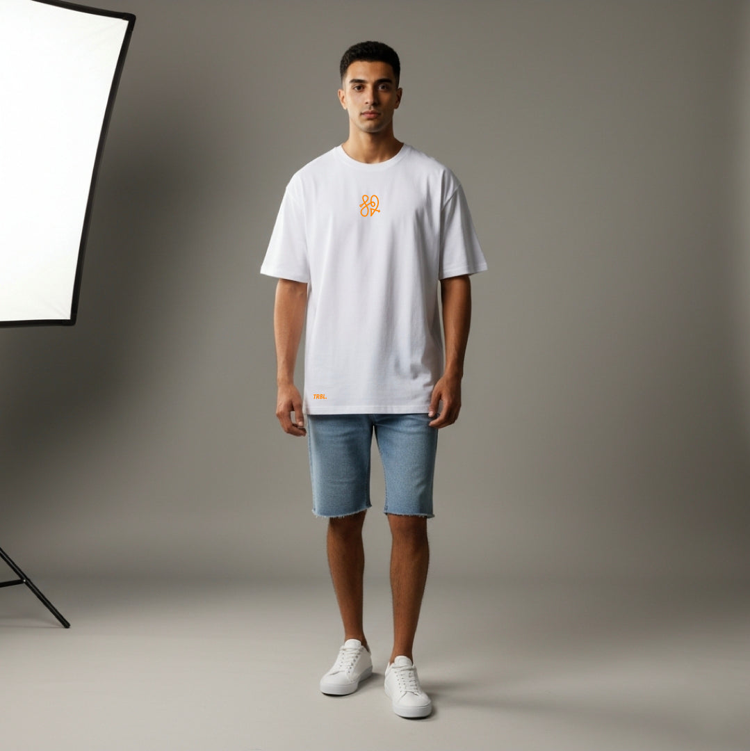 TRBL Oversized T-Shirt Orange Logo | Minimal  Streetwear by TRBL
