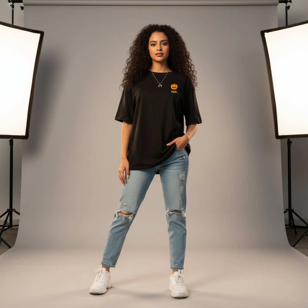 TRBL Oversized “Trick or Treat” T-Shirt | Halloween Streetwear Edition By TRBL