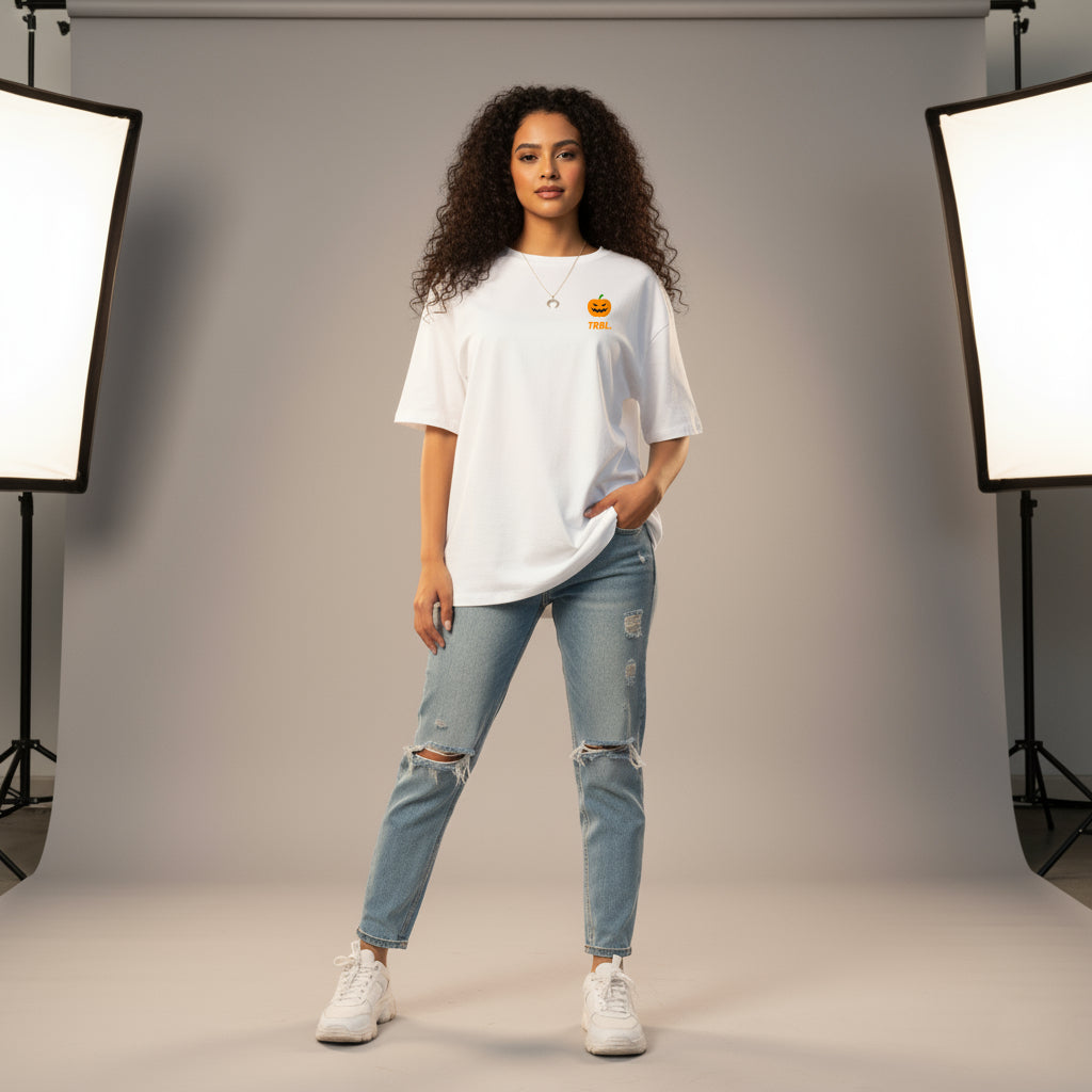 TRBL Oversized “Trick or Treat” T-Shirt | Halloween Streetwear Edition By TRBL