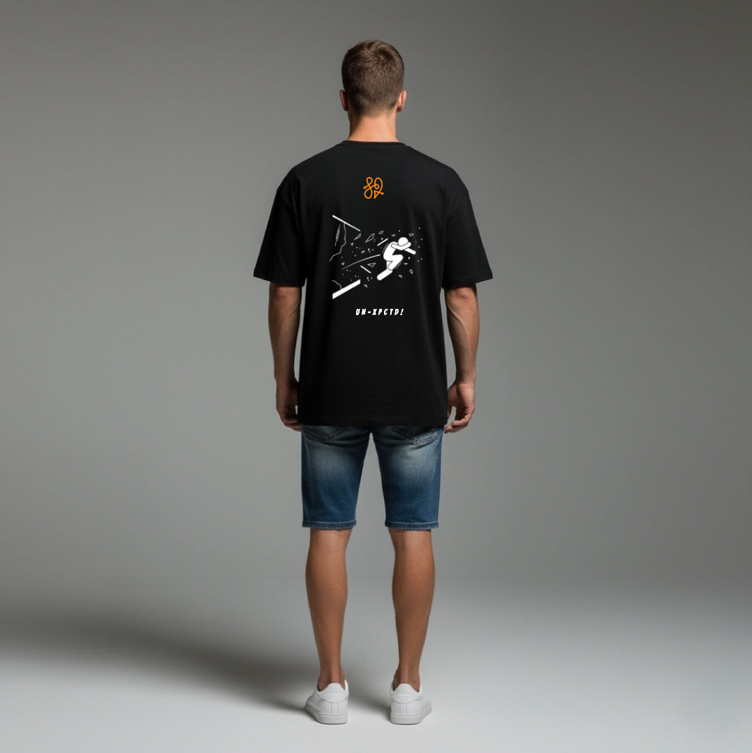 UN-XPCTD Oversized Black T-Shirt | Minimal Graphic Streetwear by TRBL