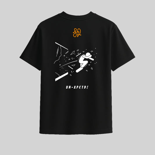 UN-XPCTD Oversized Black T-Shirt | Minimal Graphic Streetwear by TRBL